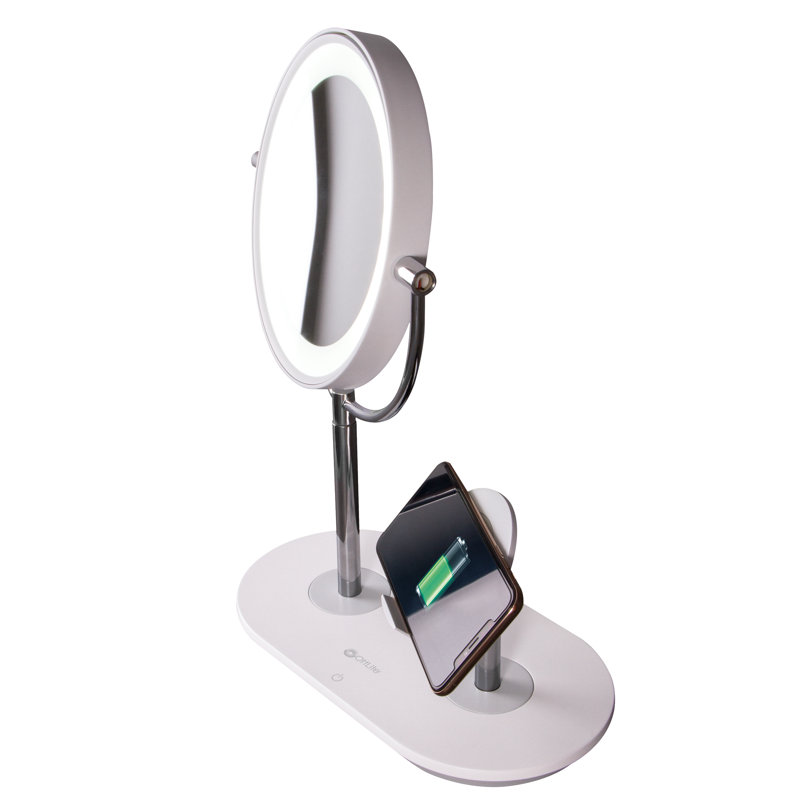 OttLite Wireless Charging LED Makeup Mirror Illuminated Magnifying
